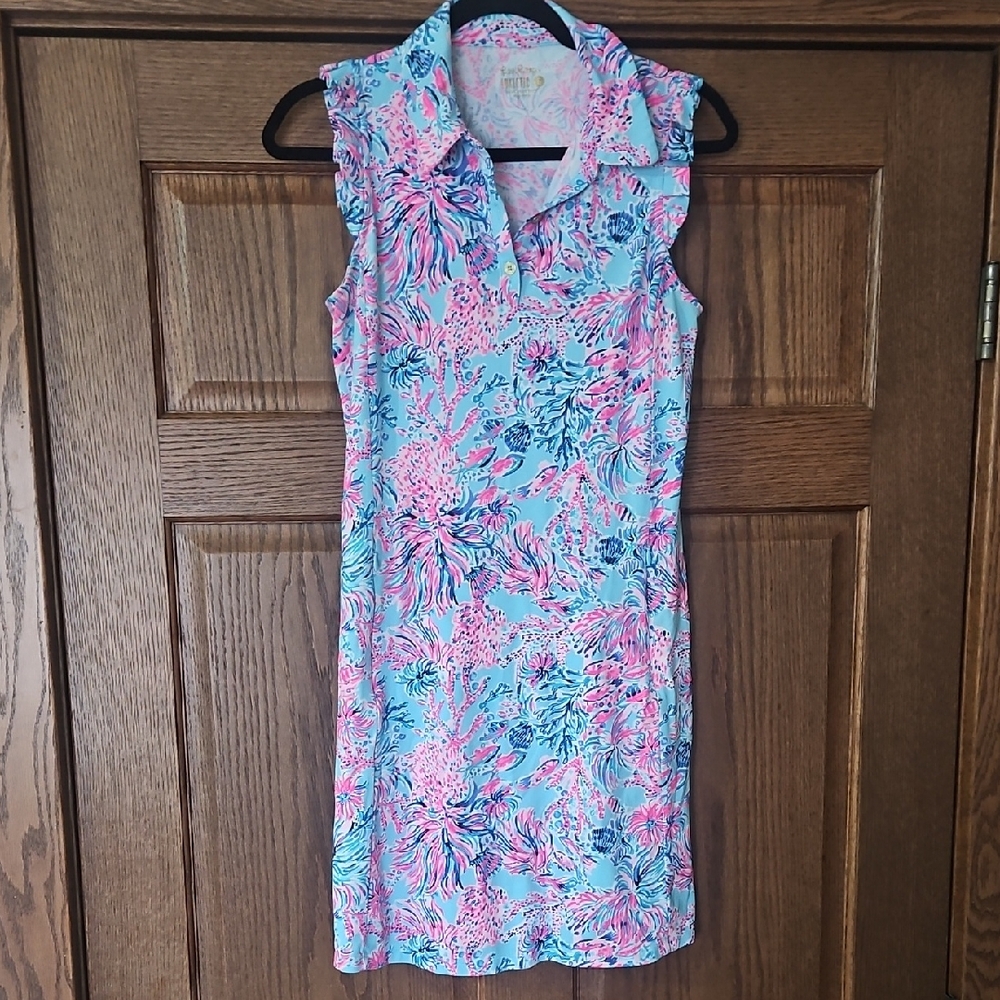 Lilly Pulitzer Pink and Blue Floral Mini Dress
